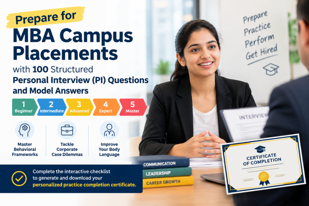 MBA campus placement interview preparation with 100 PI questions